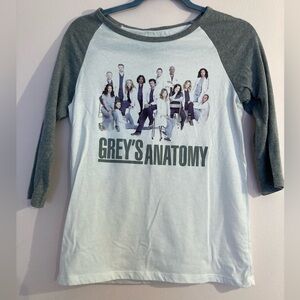 OG Grey's Anatomy 3/4 Sleeve Tee White and Gray